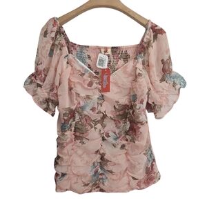 NWOT Blue Leopard Pink Xl Top